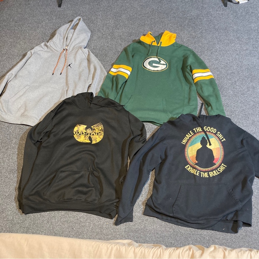 4 hoodies
